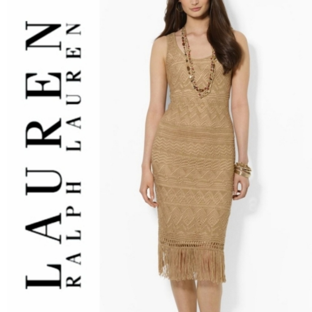 Crochet tank dress w fringe Ralph lauren - Picture 1 of 6